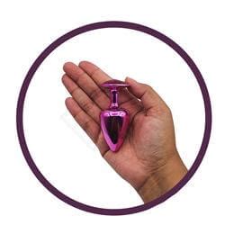 Plug Anal M Em Metal Hard Rosa Pedra Pink Exclusiva Sexshop