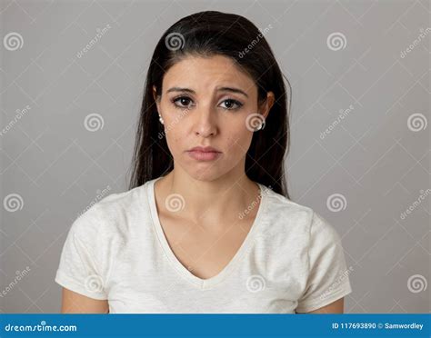 Human Expressions Emotions Young Attractive Woman With A Sad Face