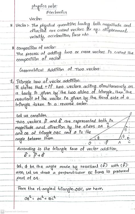 Mechanics Class 11 Physics Note Your All Notes