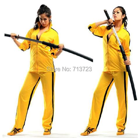 Kill Bill Costume Bruce Lee Uniform Martial Arts Clothes Yellow Kung Fu Costume Kill Bill