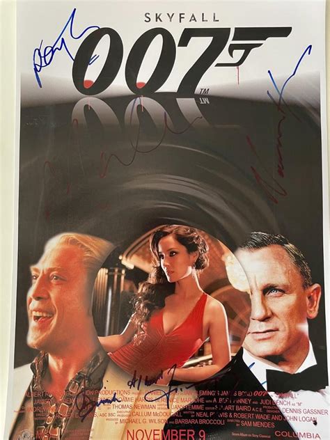 Skyfall cast signed movie poster | EstateSales.org