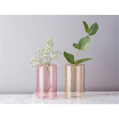 Gro E Glas Vase Zylinder Rosa Bloomingville Hier Kaufen