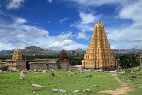 Wide View Of Virupaksha Vijayanagar Temple At Hampi Stock Photo