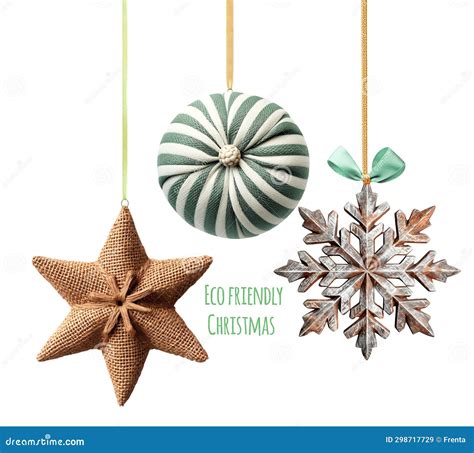 Eco Friendly Christmas. Homemade Christmas Ornaments Made of Natural