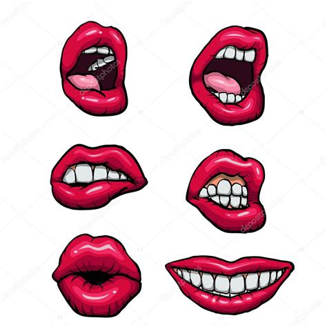 Vector Lips Set Stock Vector Image By ©milesthone 122358006