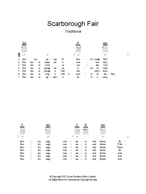 Scarborough Fair By Traditional English Ballad Guitar Chords Lyrics