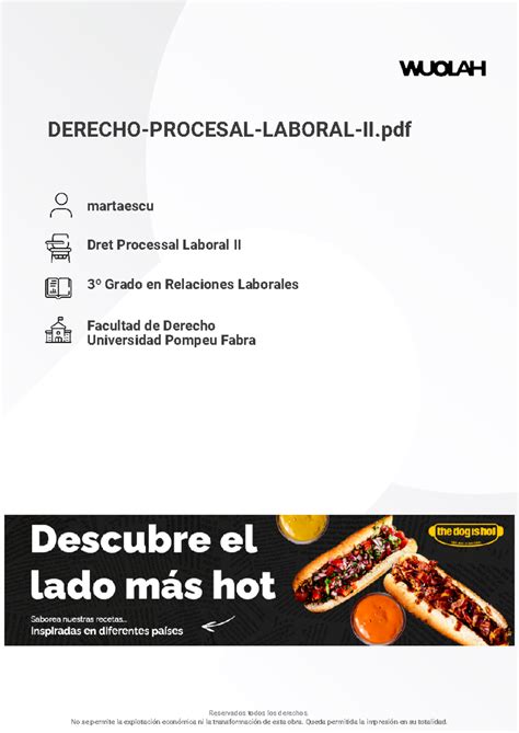 Apuntes Procesal Laboral II DERECHO PROCESAL LABORAL II Martaescu