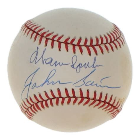 Warren Spahn Johnny Sain Signed Onl Baseball Psa Pristine Auction