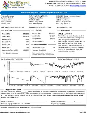 Fillable Online Oxygen Prescription Group Qualifier Pulse Oximetry