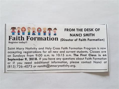 Faith Formation At St Mary Nativity Joliet Il Patch