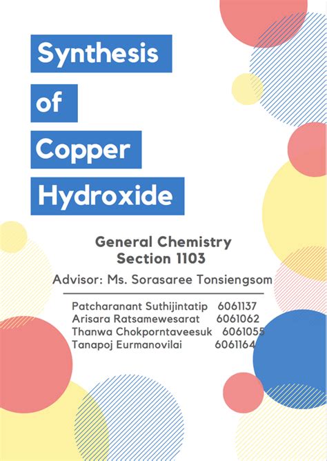 Synthesis Of Copper Hydroxide Patcharanant Suthijintatip