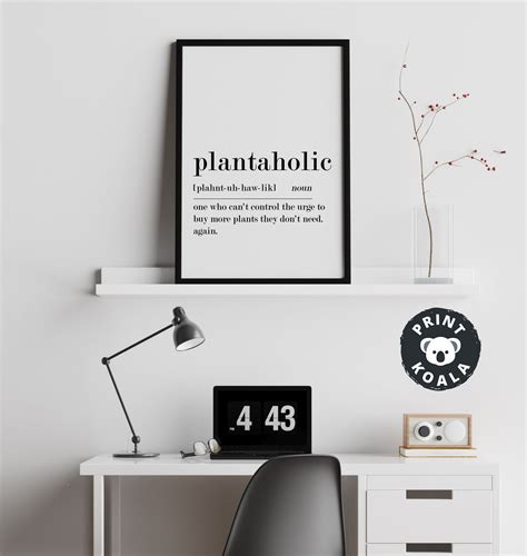 Plantaholic Definition Print Plant Lover Gift Idea Kitchen Etsy