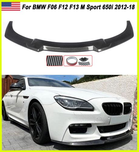 Carbon Fiber Look Front Bumper Lip For Bmw F06 F12 F13 M Sport 650i