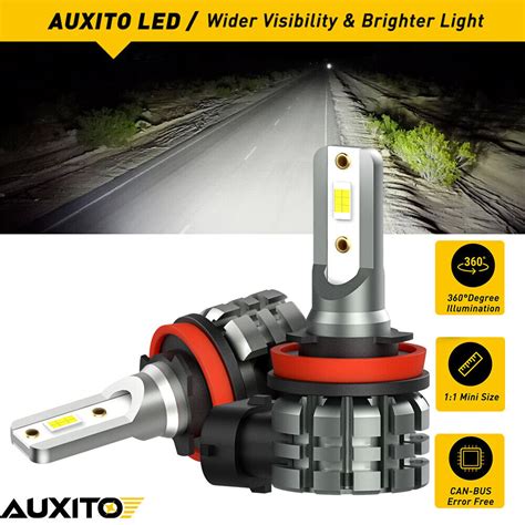 Auxito H H H Lm Led Globes Hid Bulbs Lighting K Canbus