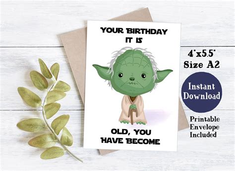 Star Wars Printable Birthday Card Printable Birthday Card Etsy