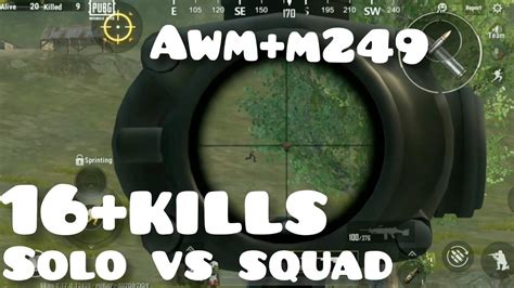 Solo Vs Squad Chicken Dinner Kills With Awm M Best Awm Shot On