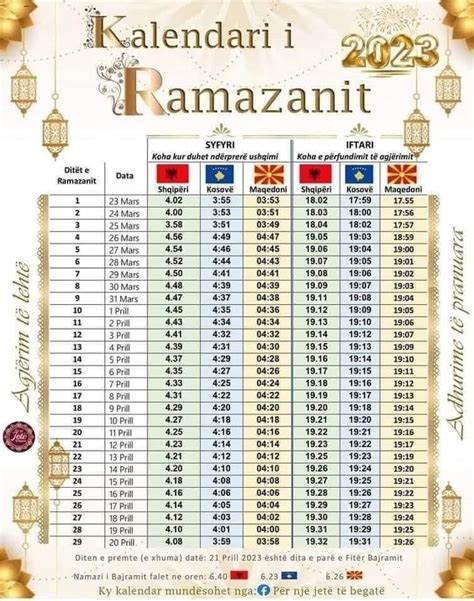 2024 Ramazan Takvimi Kosove Eimile Estella