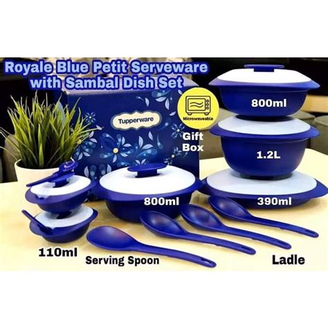 Royal Blue Serveware Set 6 Pcs Shopee Malaysia