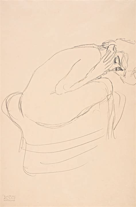 Seated Female Nude Leaning Forward Study For Leda Leopold Museum