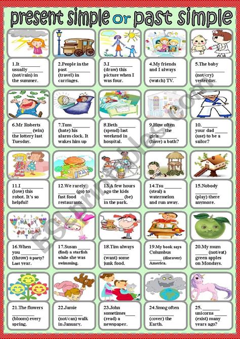 Present Simple Or Past Simple Esl Worksheet By Liliaamalia