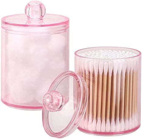 Amazon Rejomiik 2 Pack Qtip Holder Glass Apothecary Jars With Lids