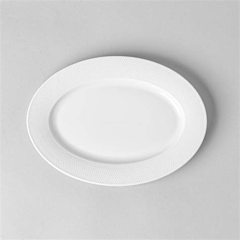 Ksp A La Carte Diamond Porcelain Oval Platter 10 5 White Kitchen Stuff Plus