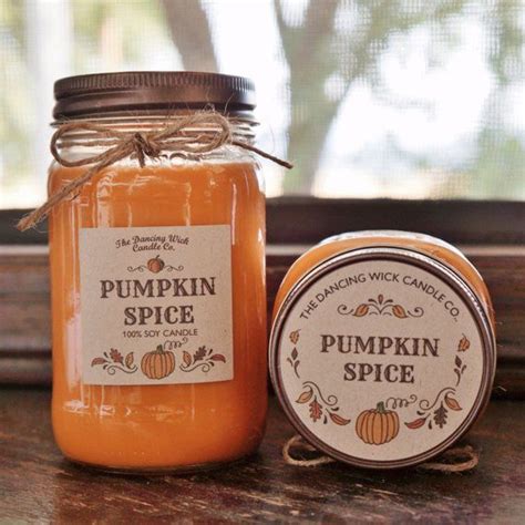 Pumpkin Spice Pure Soy Candle Large Pint 16 Oz Half Pint 8 Oz