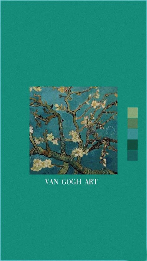 Download Blue Green Aesthetic Van Gogh Art Wallpaper | Wallpapers.com