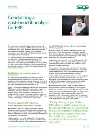 Sage Erp Cost Benefit Analysis Pdf