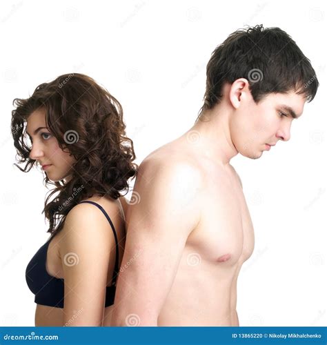 Sad Naked Couple Having An Argument Stock Photo Image Of Adult Depressed 13865220