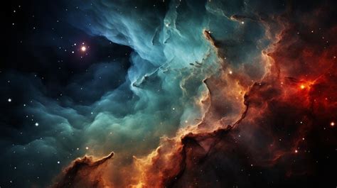 Premium AI Image | Nebula in closeup with whirling gas and dust clouds