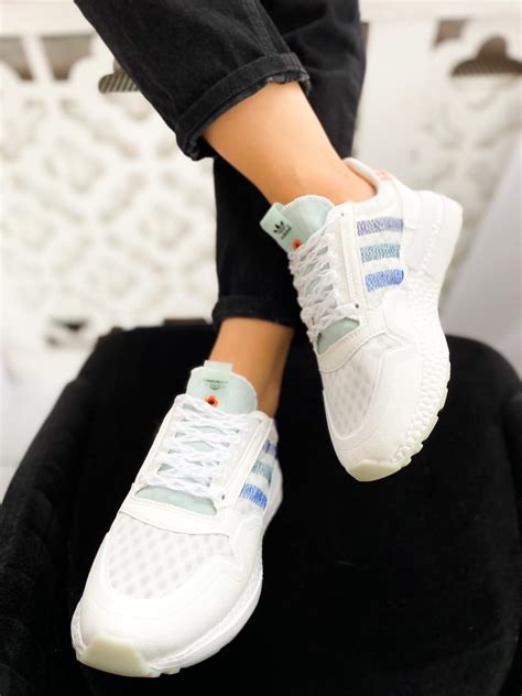 Кроссовки женские Adidas ZX 500 RM белые, Адидас, натуральная замша ...