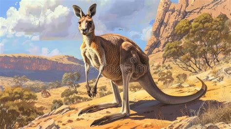 Extinct Giant Fossil Kangaroo From Australia And New Guinea Stock Image