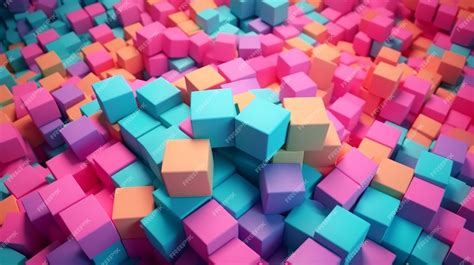 Premium Ai Image A Colorful Background With A Lot Of Cubes And The Word Cubes On It