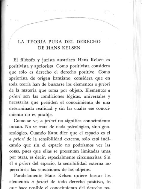 La Teoría Pura Del Derecho De Hans Kelsen