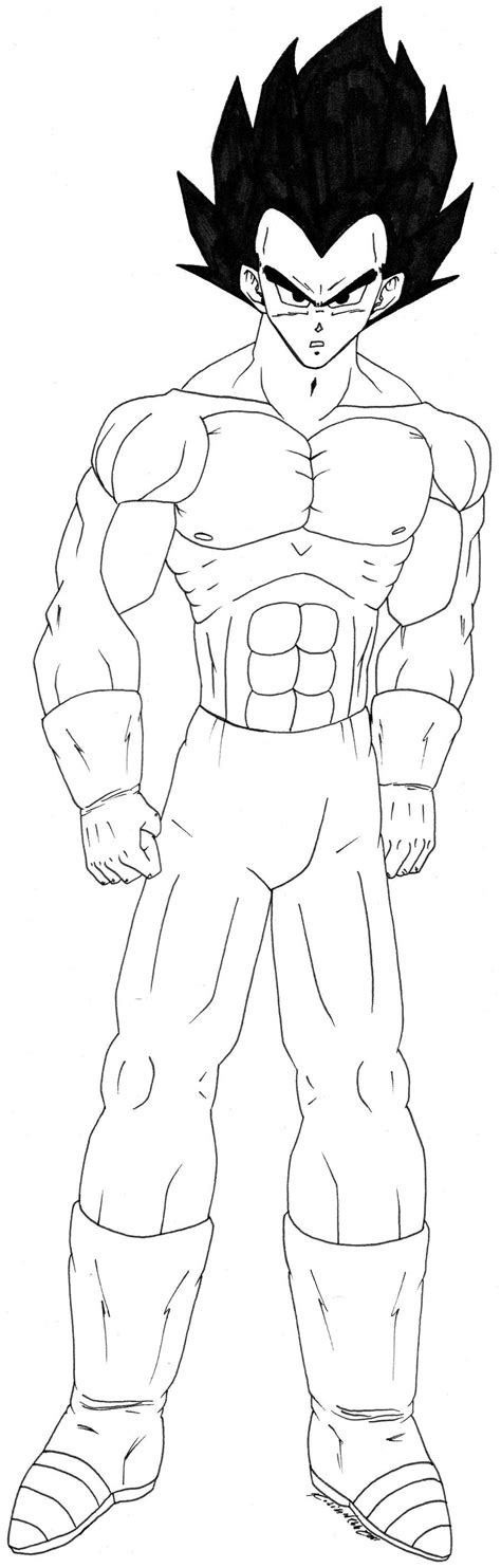 Shirtless Vegeta Line Art By DemonofBlood On DeviantArt