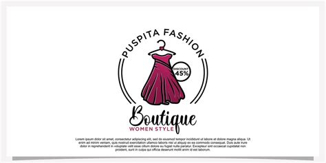 Premium Vector | Fashion logo design with dress fashion logo art vector ...