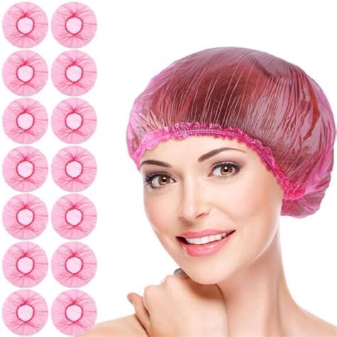 Disposable Shower Cap 100 Pcs Plastic Shower Caps Large