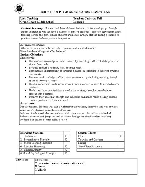 Detailed Lesson Plan In Physical Education