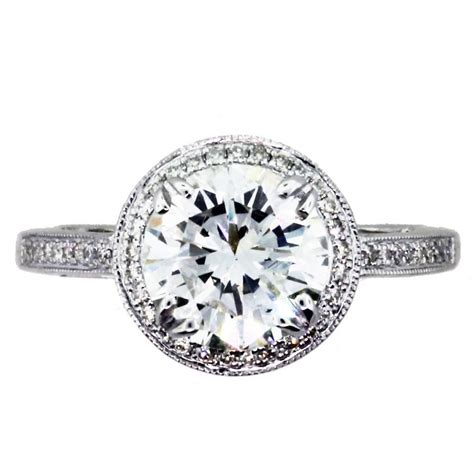 2 Carat Round Diamond Halo Setting Engagement Ring Boca Raton