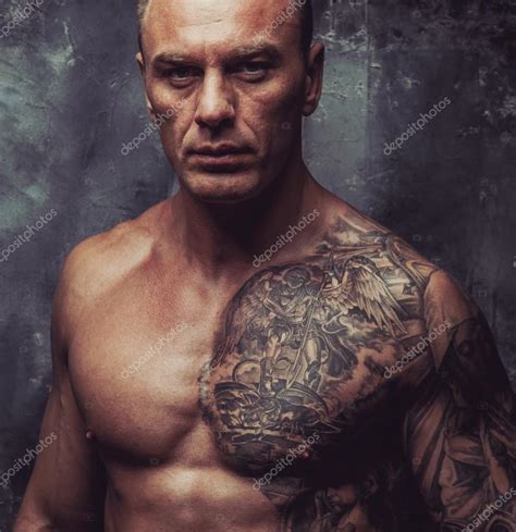 Muscular Strong Male With Tattoo Stock Photo Fxquadro 67555271