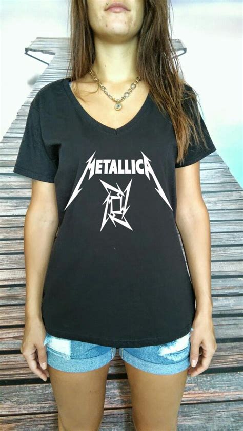 Metallica Women T Shirt V Neck Women T Shirt By Tonishoping