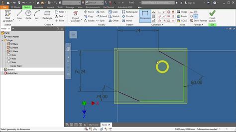 Create A Sketch With Geometric And Dimensional Constraints On Autodesk