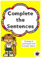 Complete the Sentences - Sentence Structure | Teaching Resources