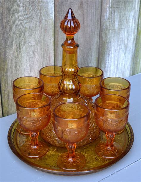 Tiara Glassware Decanter Set Vintage Glass Decanter Set Indiana