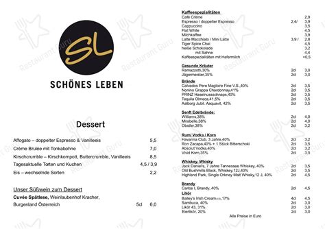 Speisekarte von Schönes Leben Dortmund restaurant Dortmund