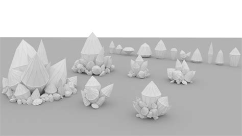 Low Poly Crystal Pack 3d Model