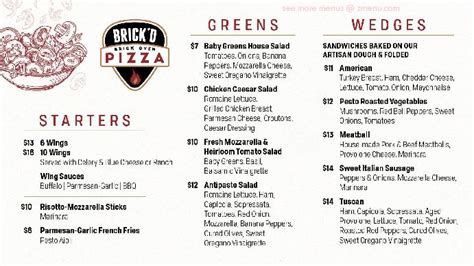 Online Menu of Brick'd Pizza Restaurant, Cincinnati, Ohio, 45202 - Zmenu