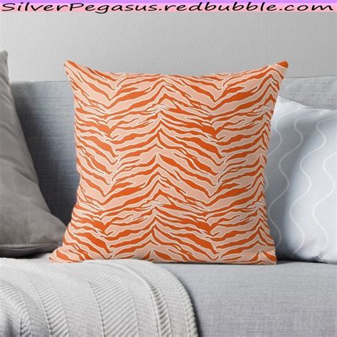 Tiger Print Orange Pillow For Sale By Silverpegasus Orange Throw