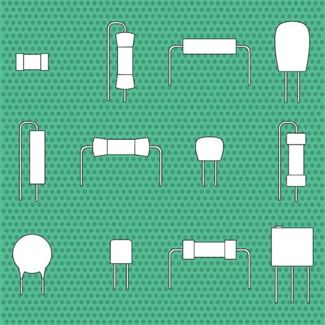 Premium Vector Electronic Components Icons Set Resistors Vector